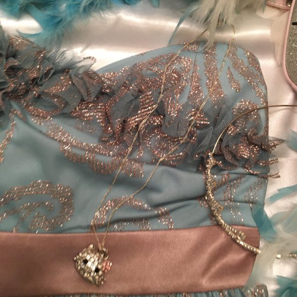 GORGEOUS vinatge turquiose blue BABY DOLL dress! - Picture 11 of 14